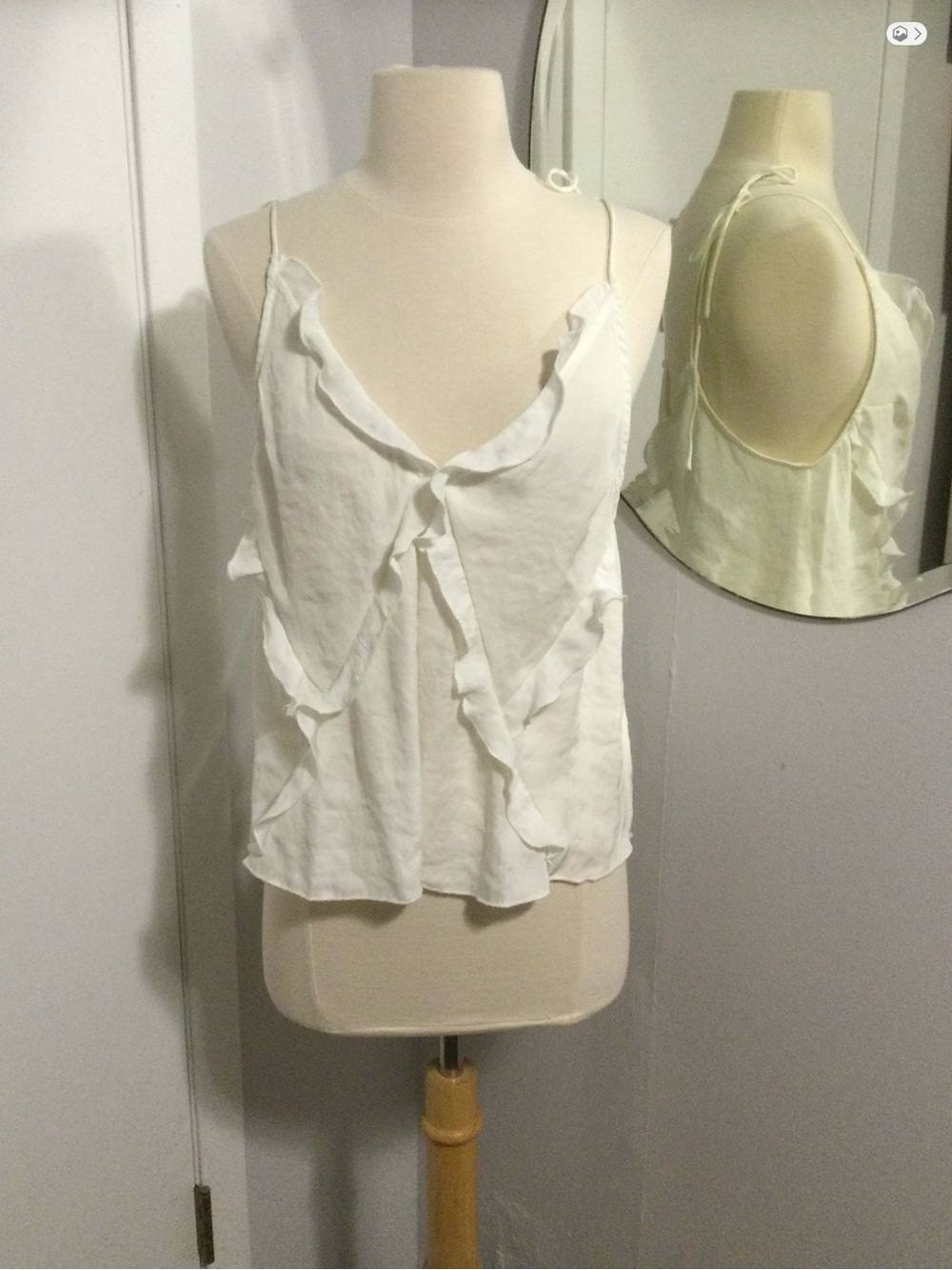 Free People White Ruffle Camisole Top Romantic